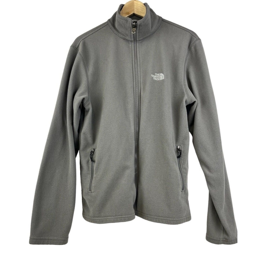 The North Face Fleece Full-Zip Outdoor Sports Jumper, Grey, Mens Size S/P